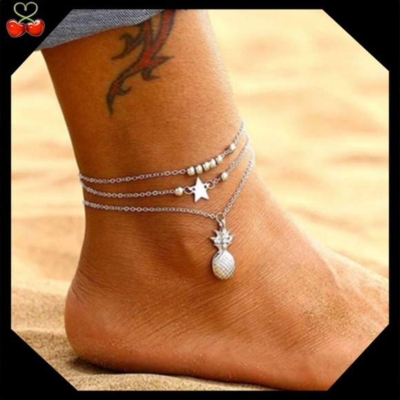 Mary's Cherries Boutique Jewelry - 2/$25🍒 PINEapple 🍍  Layered Anklet Set